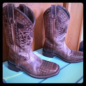 Laredo Gold Studded Cowgirl Boots